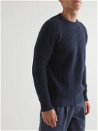 Johnstons of Elgin - Ribbed Cashmere Sweater - Blue
