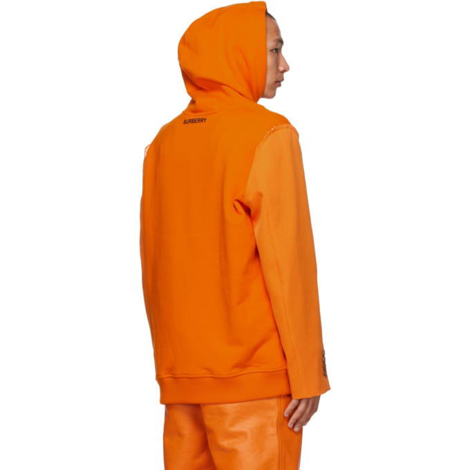 Burberry Orange Reconstructed Hoodie Burberry