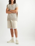 Acne Studios - Rong Logo-Appliquéd Checked Organic Cotton-Flannel Drawstring Shorts - Orange