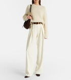 Ralph Lauren Collection Striped high-rise wool wide-leg pants