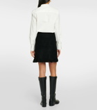 Chloé High-rise fringed wool-blend miniskirt