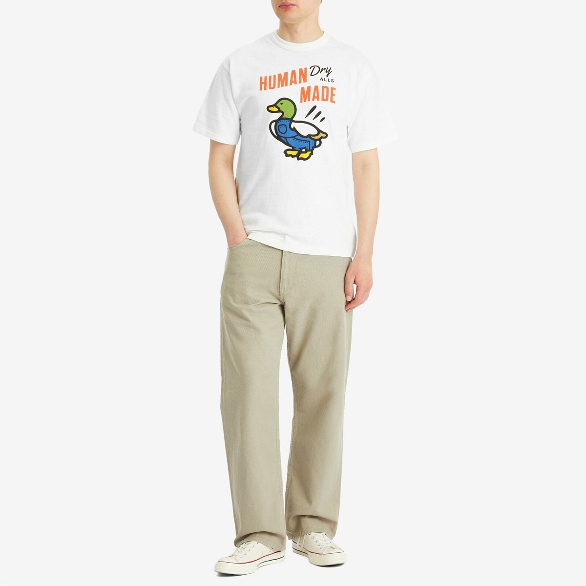 HUMAN MADE○Duck Overalls T-Shirt〇関税送料込 Human Made Men's Duck Overalls T-Shirt in White Human Made