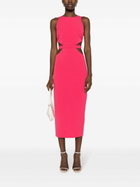 RACIL Pink Jerry Crepe Midi Dress