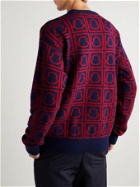 Moncler - Jacquard-Knit Wool Sweater - Blue