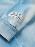 Gallery Dept. - Logo-Print Tie-Dyed Cotton-Jersey Zip-Up Hoodie - Blue