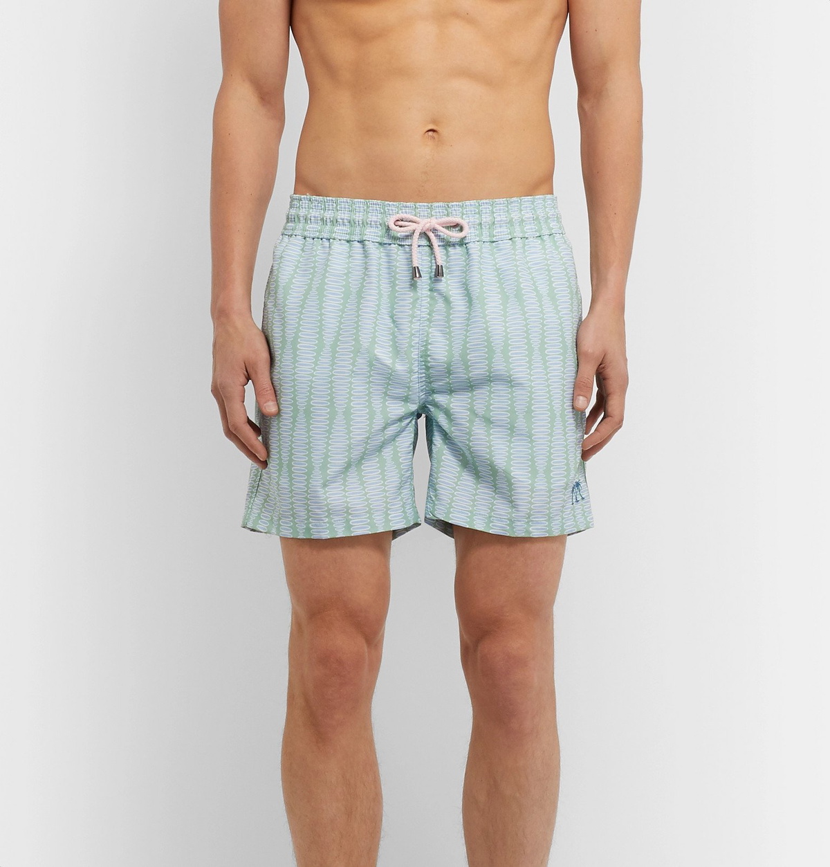 Pink House Mustique - Printed Mid-Length Swim Shorts - Green