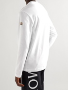 Moncler - Logo-Detailed Ripstop-Trimmed Cotton-Jersey T-Shirt - White