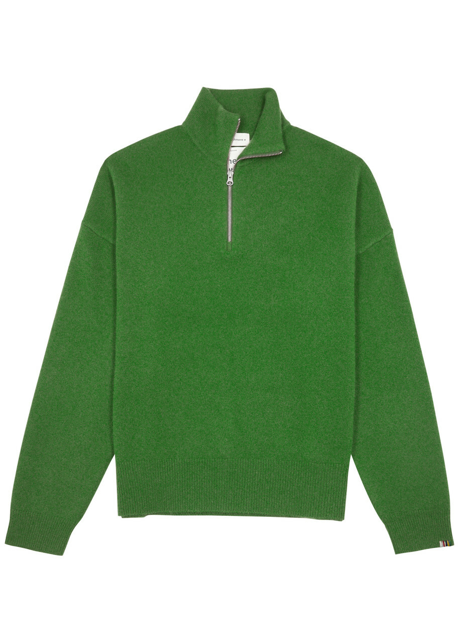 Extreme Cashmere N°235 Hike Half-zip Cashmere-blend Jumper - Green - One Size