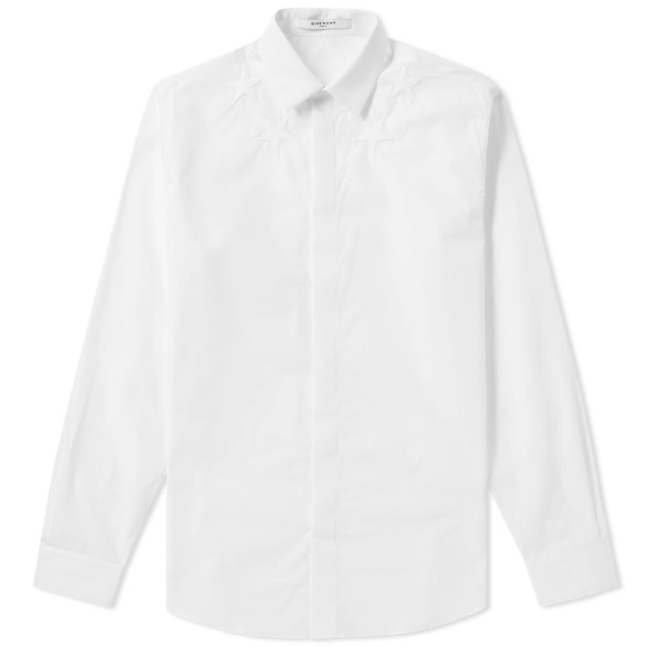 Photo: Givenchy Regular Star Neck Poplin Shirt White
