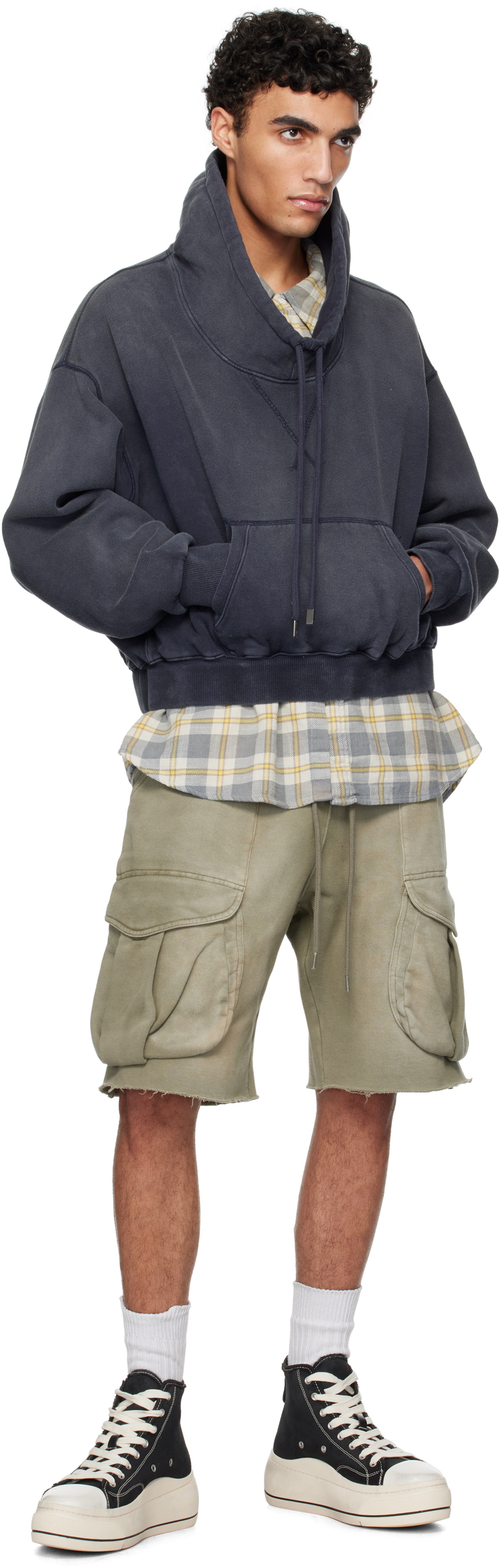 R13 Green Multipocket Relaxed Sweat Shorts