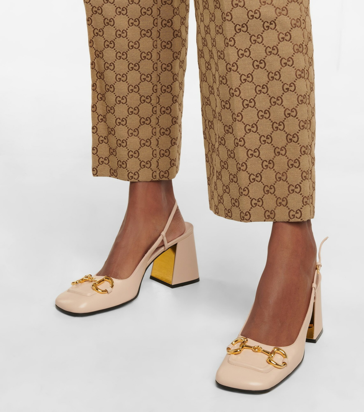 Gucci - Horsebit leather slingback pumps Gucci