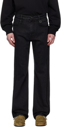 WOOYOUNGMI Black Crochet Straight Jeans