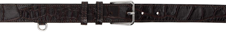 Saks Potts Brown Croc-Embossed Belt