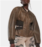 Jean Paul Gaultier x KNWLS cutout leather bomber jacket
