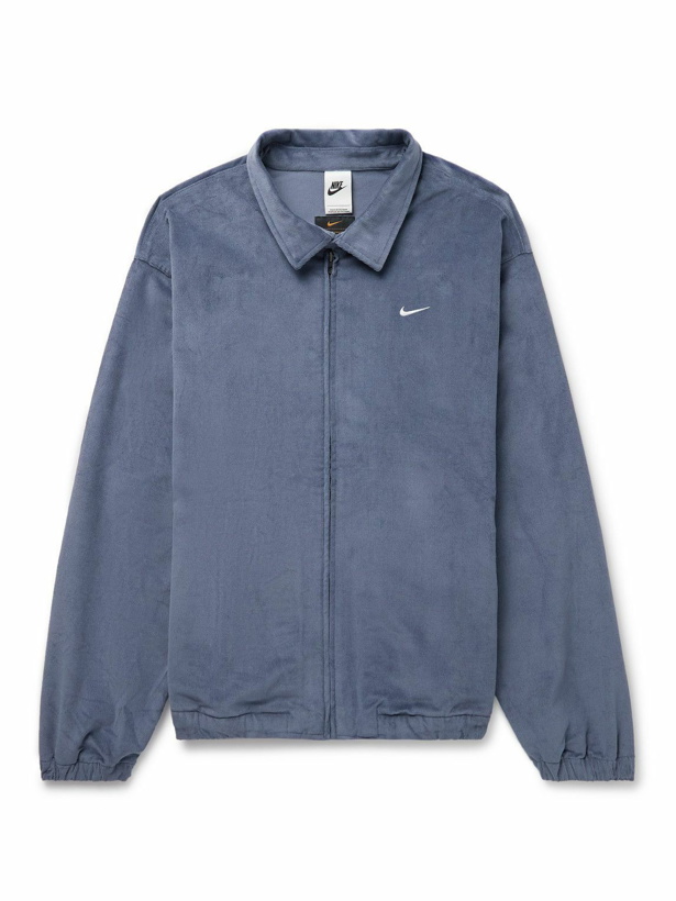 Photo: Nike - Life Logo-Embroidered Cotton-Blend Corduroy Harrington Jacket - Blue