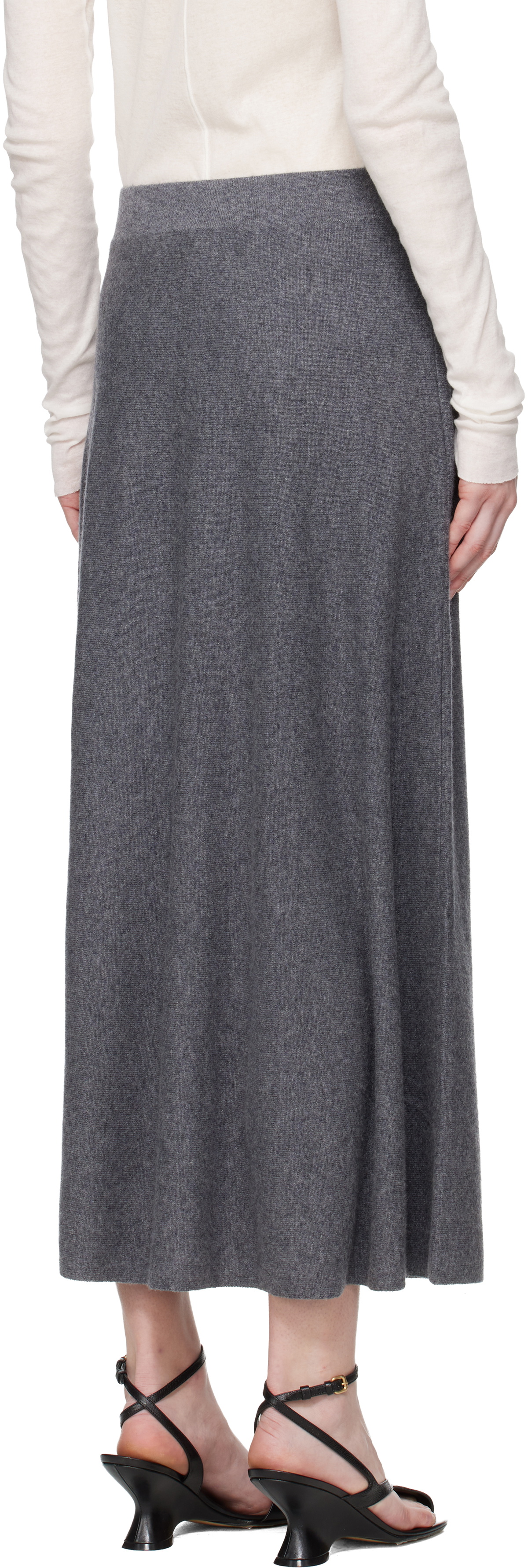 LISA YANG Gray Torie Midi Skirt