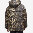 GANNI Women's Leopard Puffer Jacket in Almond Milk