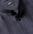 Hugo Boss - Jordi Grandad-Collar Linen Shirt - Blue