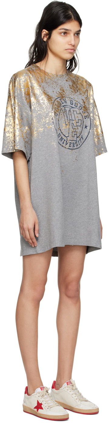Golden Goose Gray Metallic Minidress