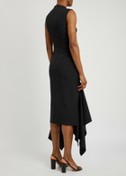 Solace London Trinity Crepe Midi Dress Black