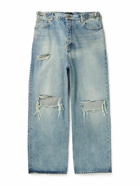 Balenciaga - Wide-Leg Distressed Jeans - Blue