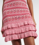 Etro Crochet ruffled cotton minidress