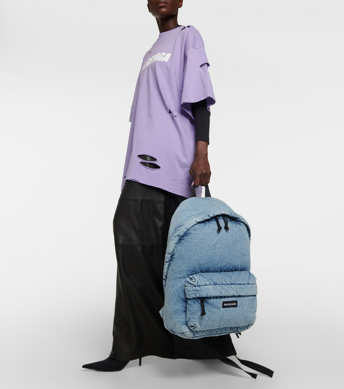 Balenciaga Padded denim backpack