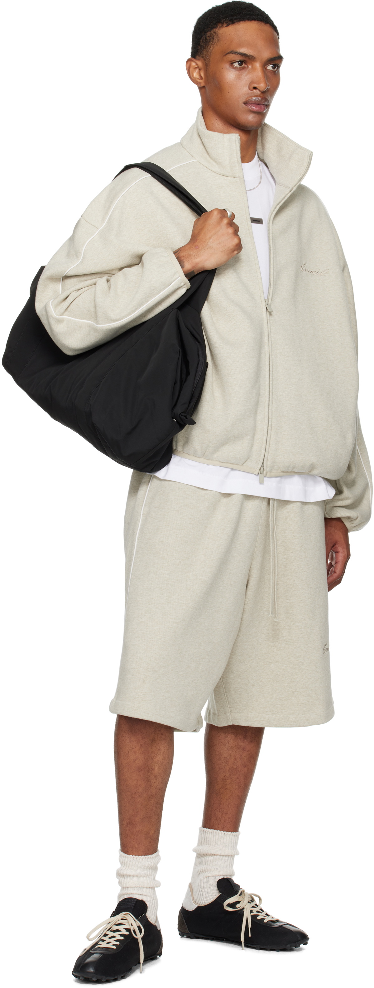 Fear of God ESSENTIALS Beige Modern Fit Fleece Track Jacket Fear 