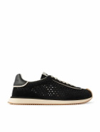 Dolce&Gabbana - DG Cushion Suede and Leather-Trimmed Crocheted Sneakers - Black
