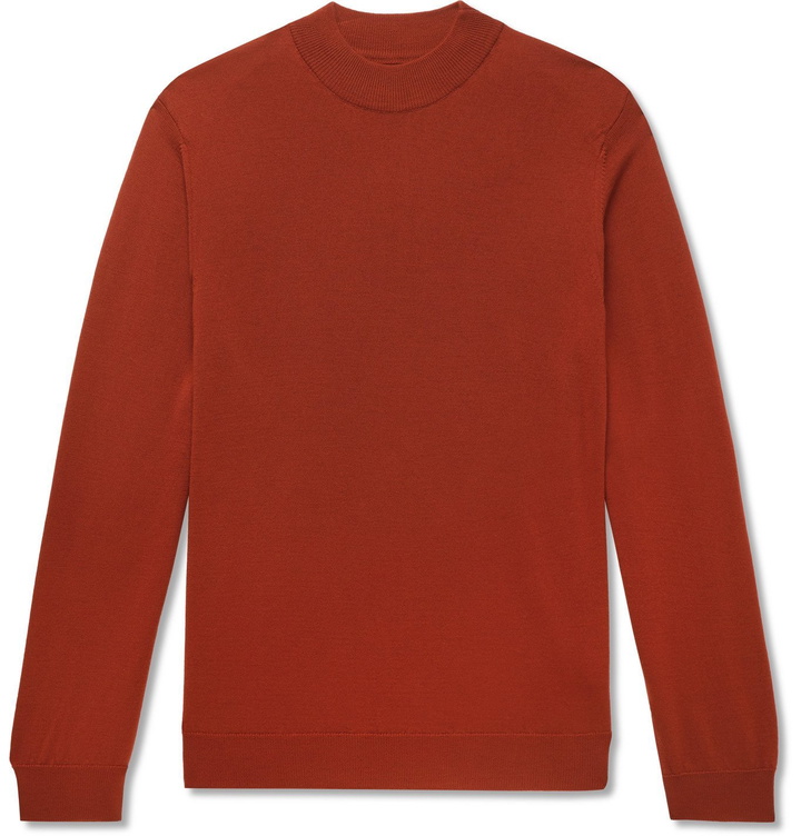 Photo: NN07 - Martin 6328 Wool Mock-Neck Sweater - Orange