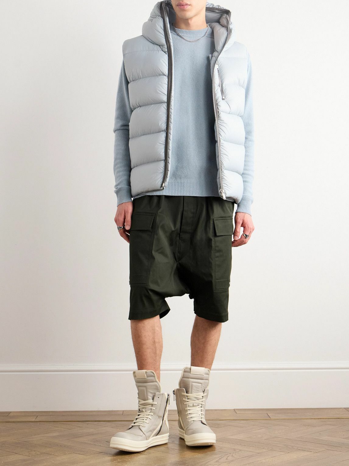 Rick Owens - Pod Cotton-Blend Poplin Drawstring Cargo Shorts