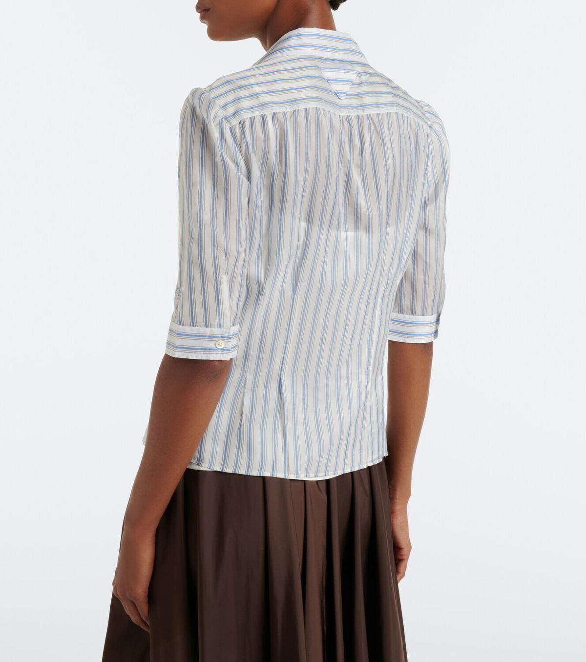 Prada Striped bow-detail shirt