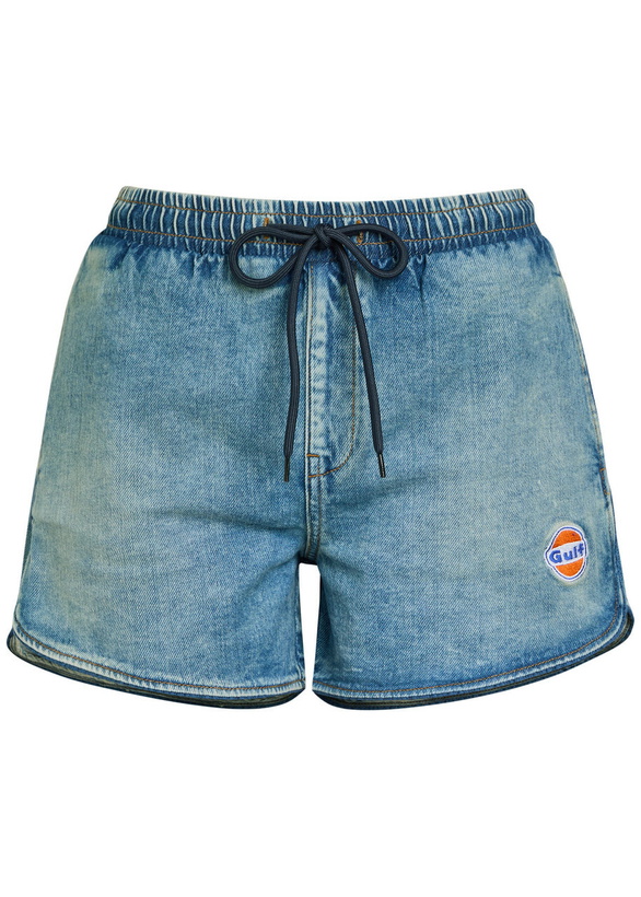 Photo: AN-Y1 Star Logo-embroidered Stretch-denim Shorts