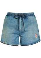 AN-Y1 Star Logo-embroidered Stretch-denim Shorts