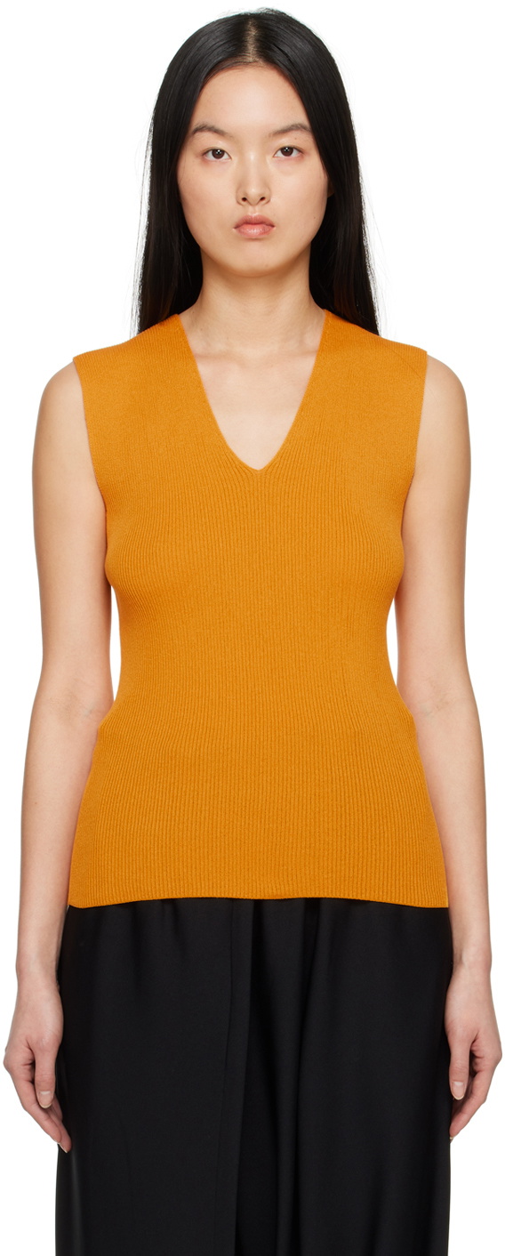 132 5. ISSEY MIYAKE Yellow Flat Rib Vest