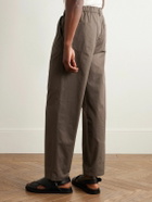 FRAME - Easy Straight-Leg Cotton-Twill Trousers - Brown