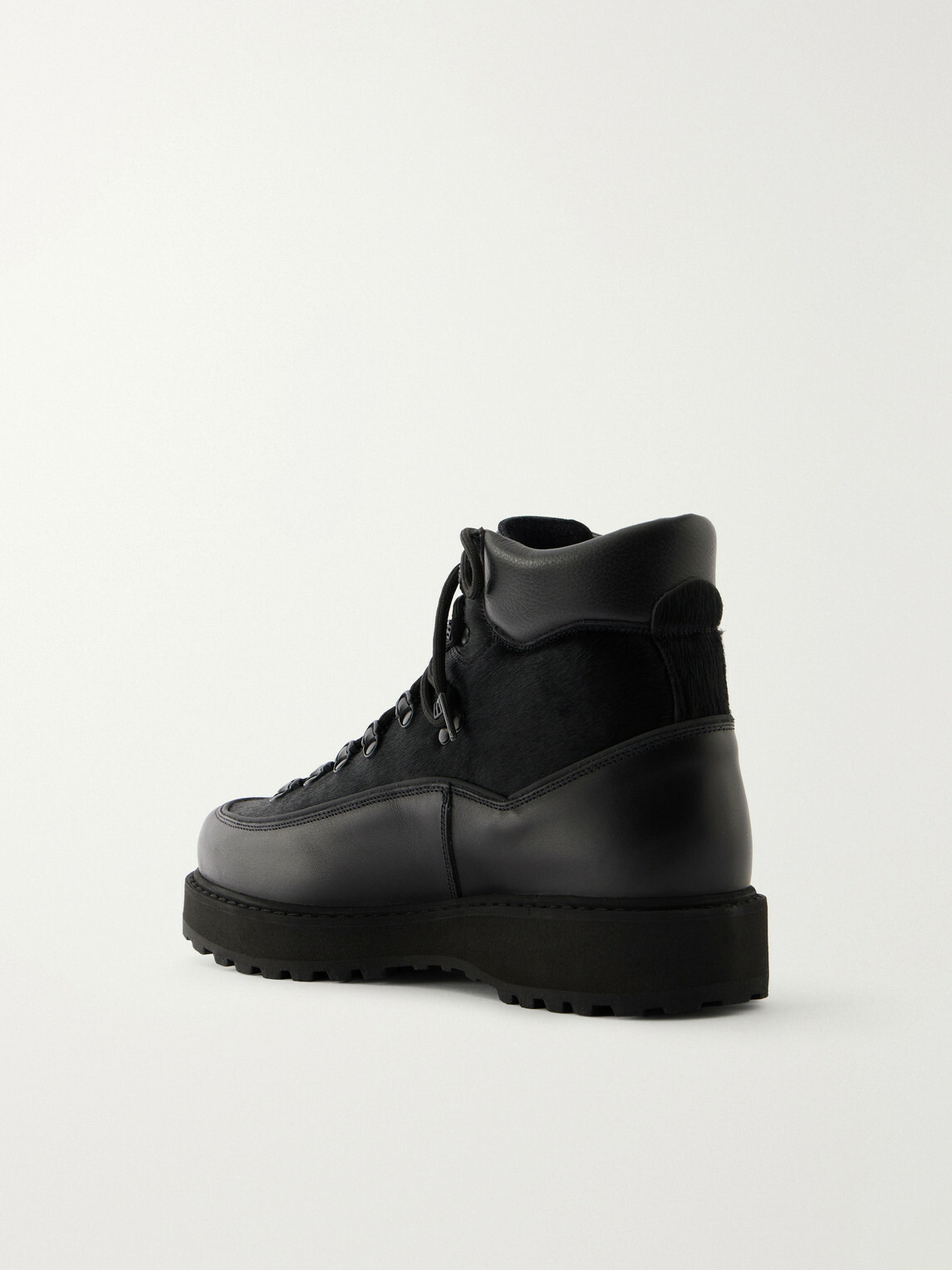 Diemme - Roccia Vet Rubber-Trimmed Calf Hair Hiking Boots - Black