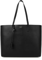 Saint Laurent East West Grained Leather Tote - Black - One Size