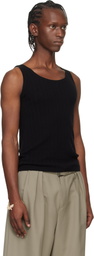 Dries Van Noten Black Rib-Knit Tank Top