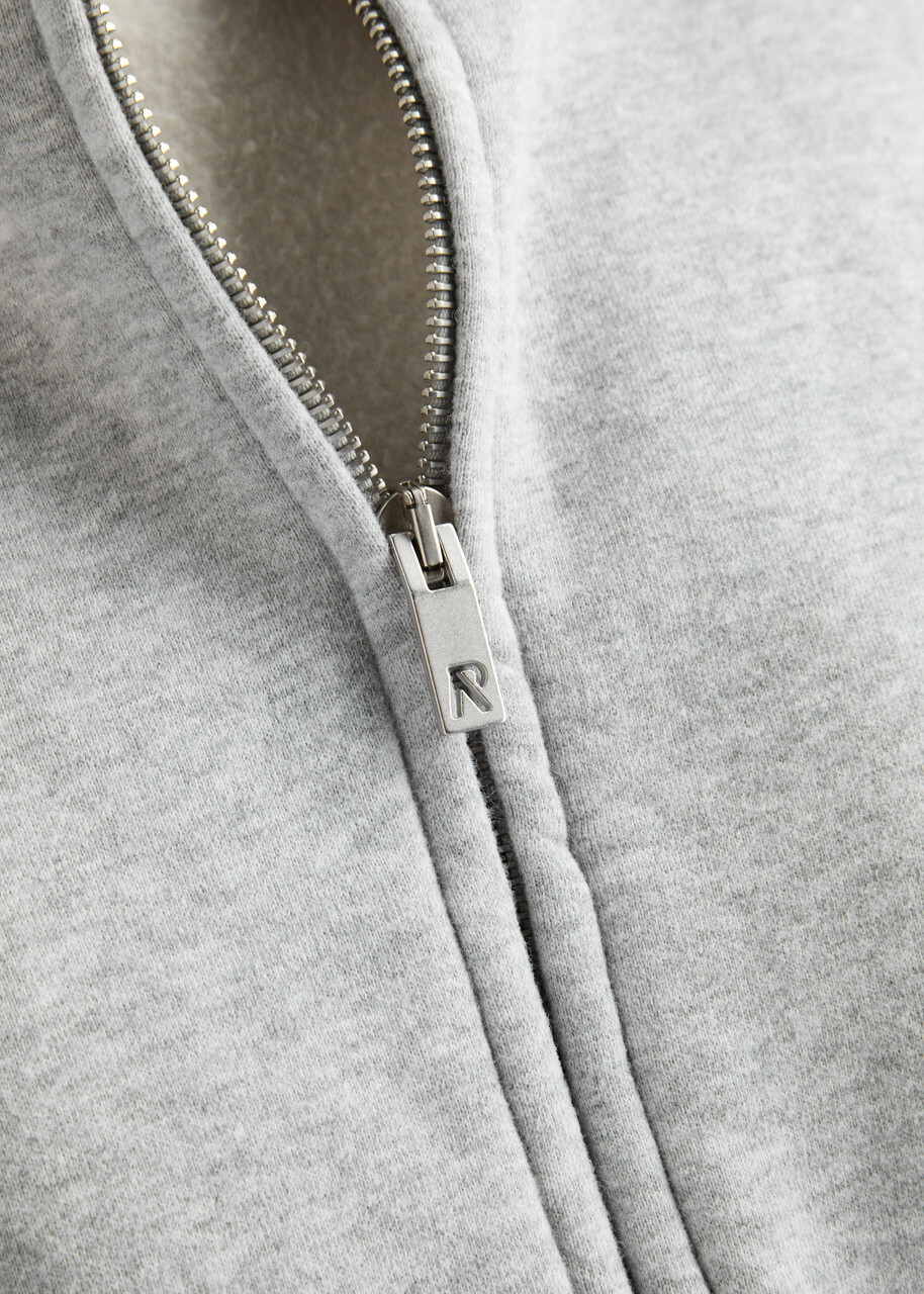 Represent Owners Club Cropped Hooded Cotton Sweatshirt Light Grey