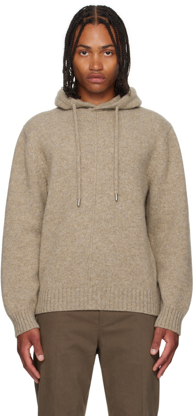 Photo: Ferragamo Beige Knit Hoodie