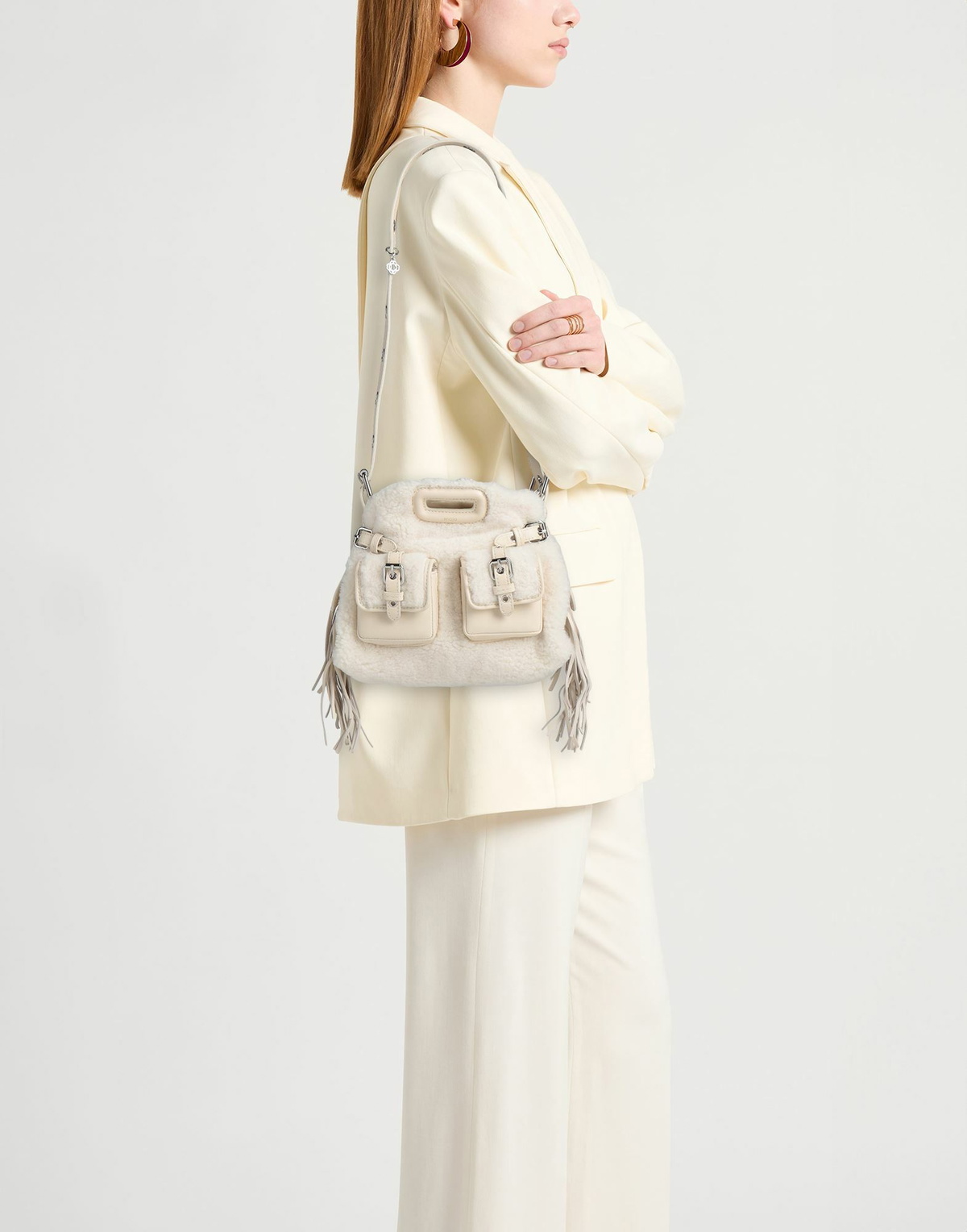 Maje Womens Shoulder bag Cream