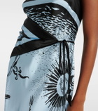 SIR Dreamwood scarf-detail silk maxi dress