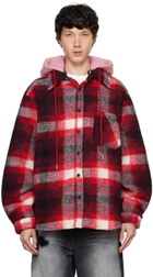 COÛT DE LA LIBERTÉ Red Tommy Plaid Fleece Oversized Jacket