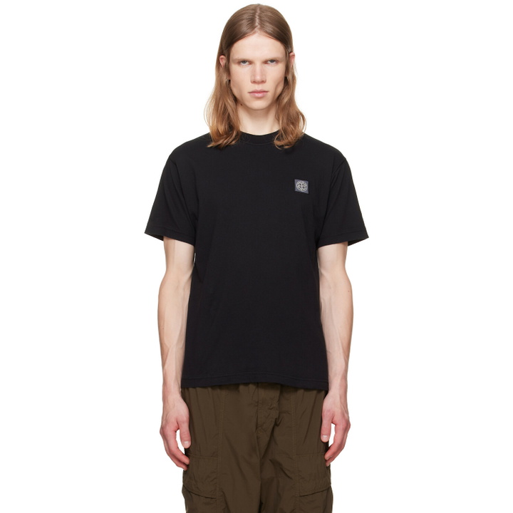 Photo: Stone Island Black 2100026 Organic Cotton 'Fissato' T-shirt