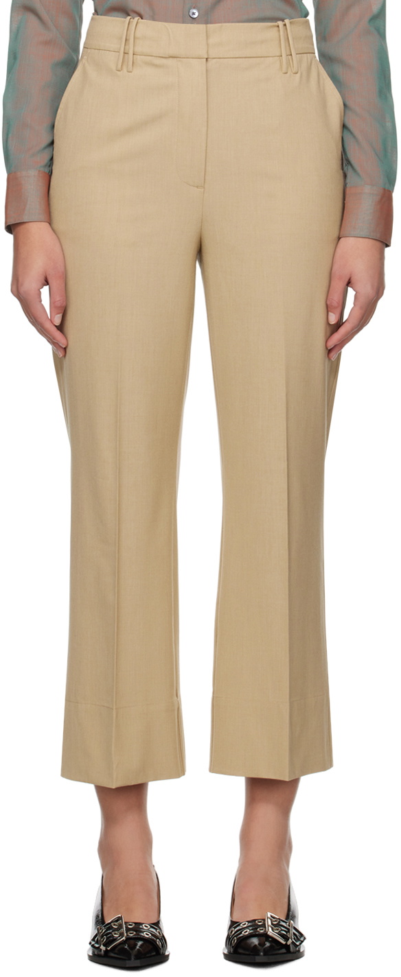 Max Mara Slim Beige Cropped Trousers | Balardi