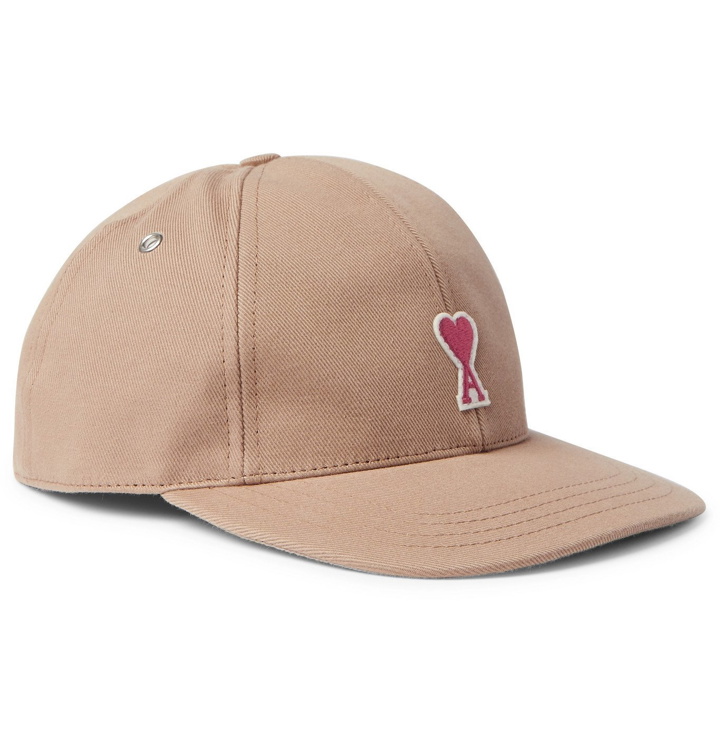 Photo: AMI - Logo-Appliquéd Cotton-Twill Baseball Cap - Neutrals