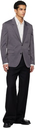 Hugo Gray Checked Modern-Fit Blazer