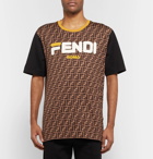 Fendi - Logo-Appliquéd Printed Cotton-Jersey T-Shirt - Men - Brown