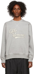 Comme des Garçons Homme Grey Embroidered Logo Sweatshirt